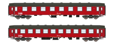 LEMKE Collection 25102 - N - 2-tlg. Set Personenwagen UIC-Y, DSB, Ep. IV - Set 2